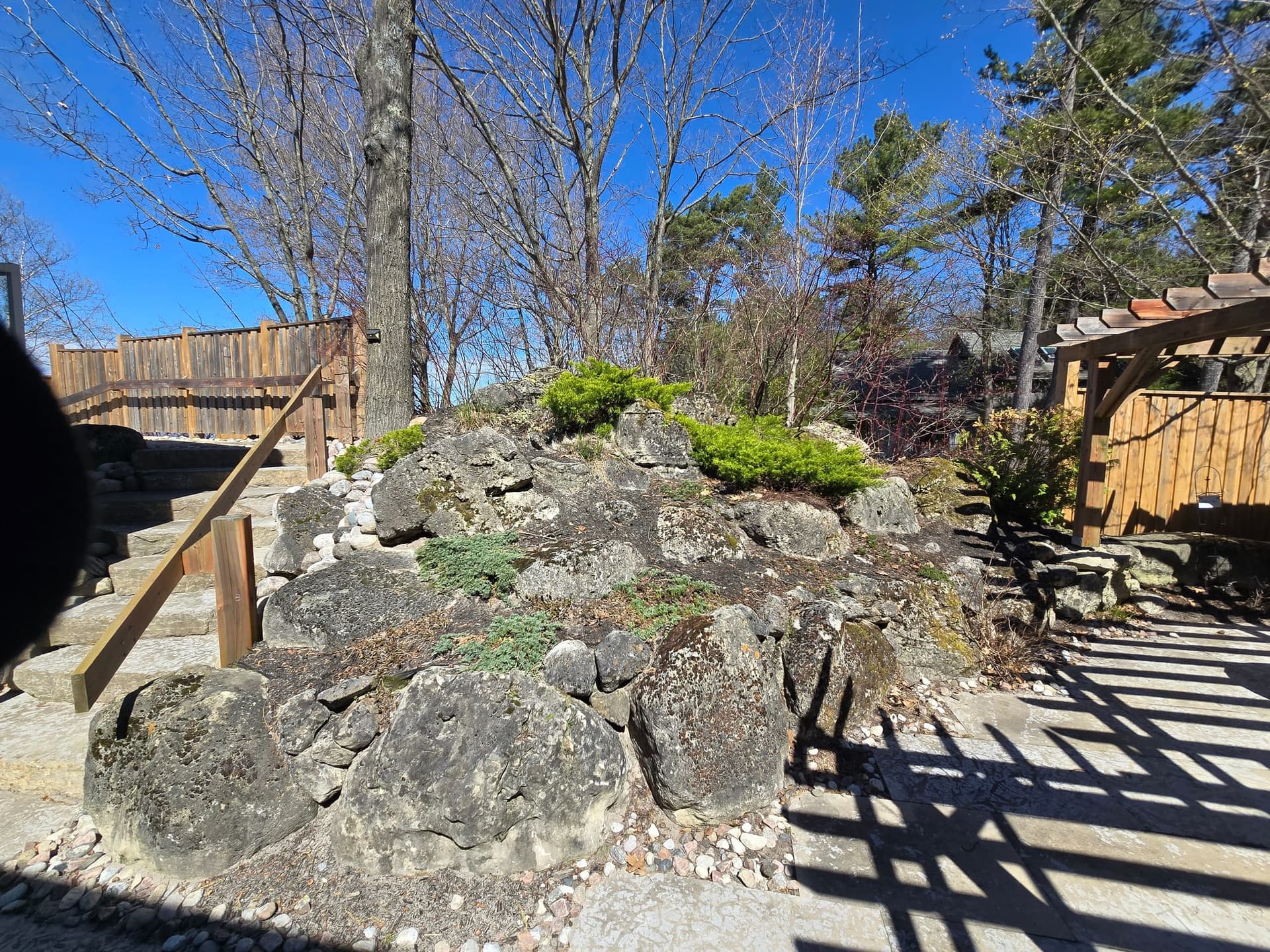 Redi-Rock installation by Stuart Thomas Construction — 20260508 110330. Materials supplied by The Sarjeant Co.