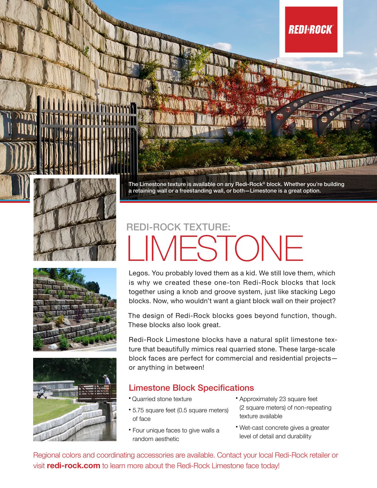 Stuart Thomas Construction — Redi-Rock retaining wall installation in South Georgian Bay — Limestone Texture. Materials supplied by The Sarjeant Co.