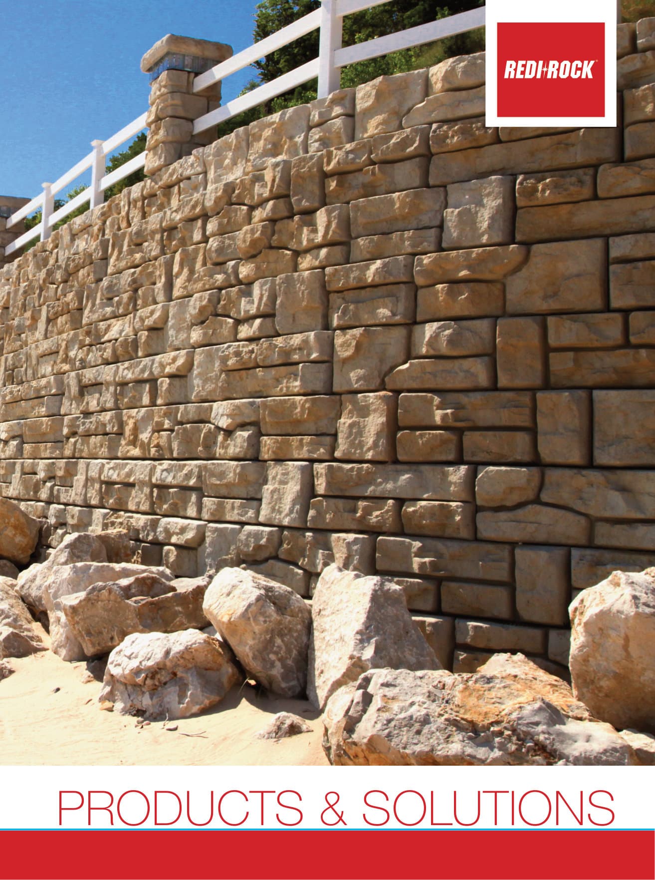 Stuart Thomas Construction — Redi-Rock retaining wall installation in South Georgian Bay — Products Solutions. Materials supplied by The Sarjeant Co.